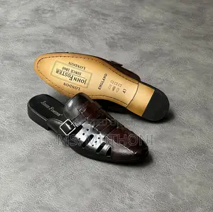 Buckle Strap Men’S Leather Sandals/ Mules Size 40-46