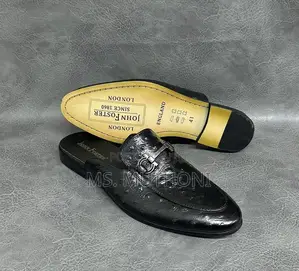 J. Foster London Half Shoes , Crafted From Ostrich Textured Leather