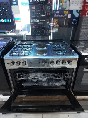 Roch 6 Burner Gas Cooker 90x60cm 4 Gas + 2 Electric Stainless Steel