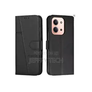 Xiaomi Redmi 15c Cover Flip Case Black Magnetic Wallet Book Leather He