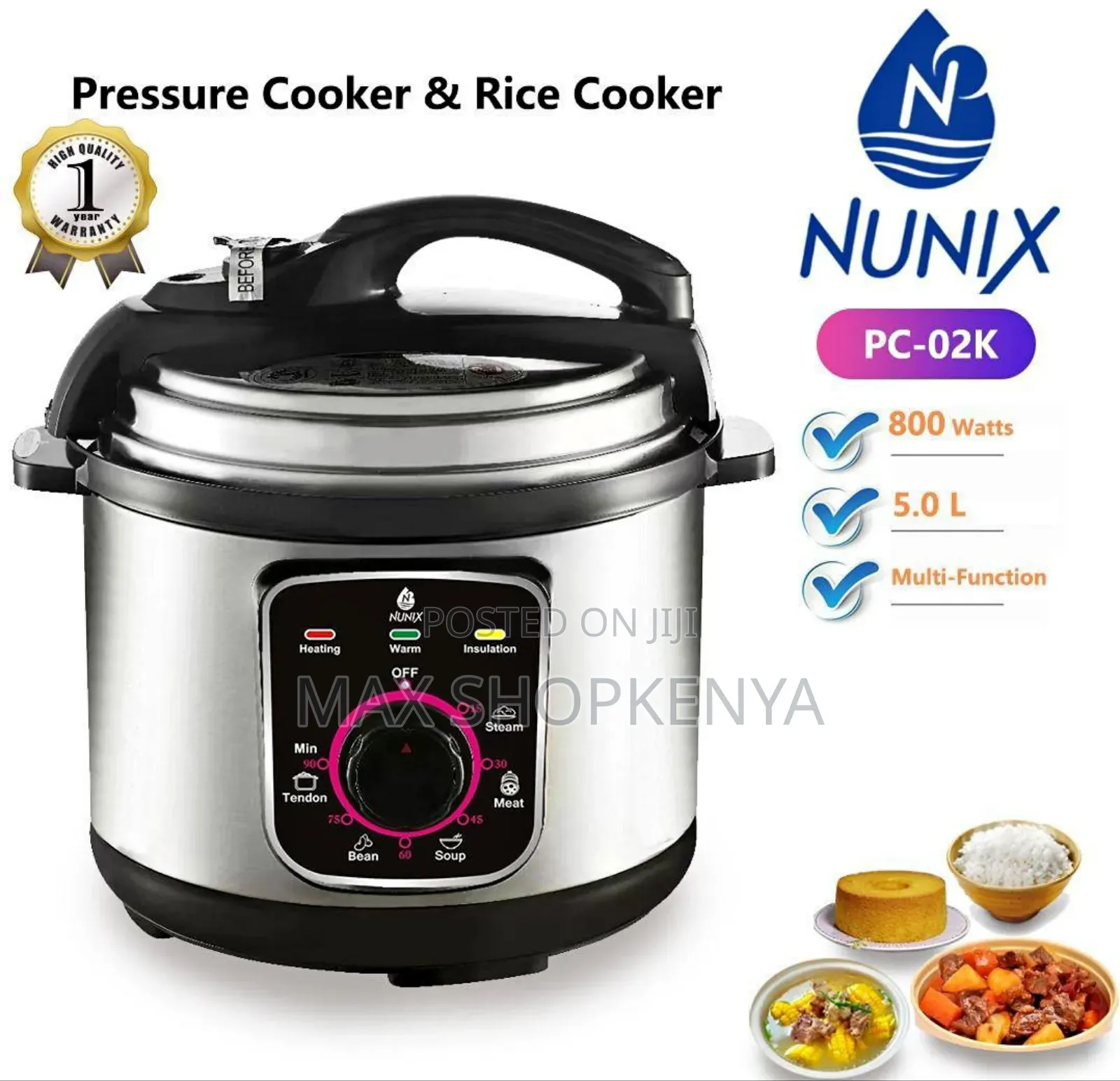 Nunix Pc02 Pressure Cooker – Multi-Function Digital Cooker