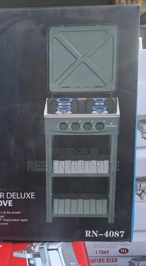 Standing Cooker With Shelves Rashnik 4 Burner Deluxe Gas Stove