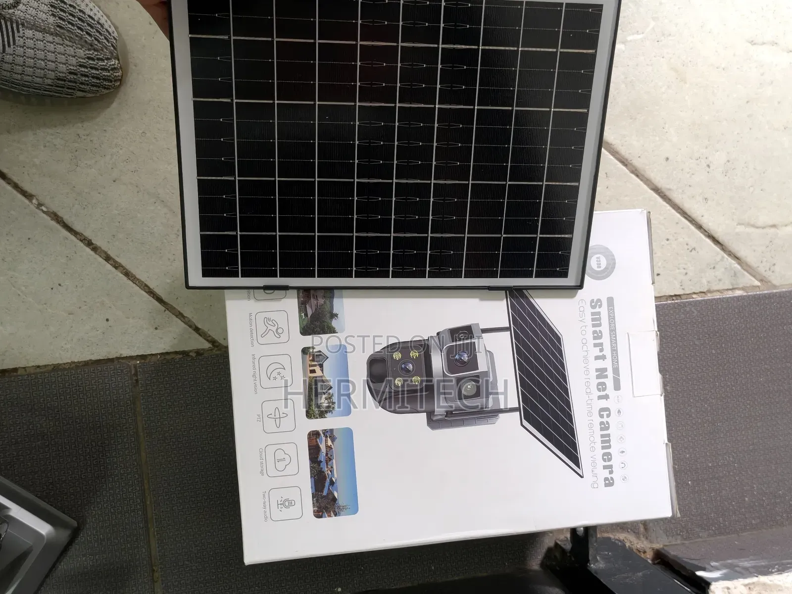 Dual Lens 4g Solar Powered CCTV Camera One Solar Panel Outdoor CCTV