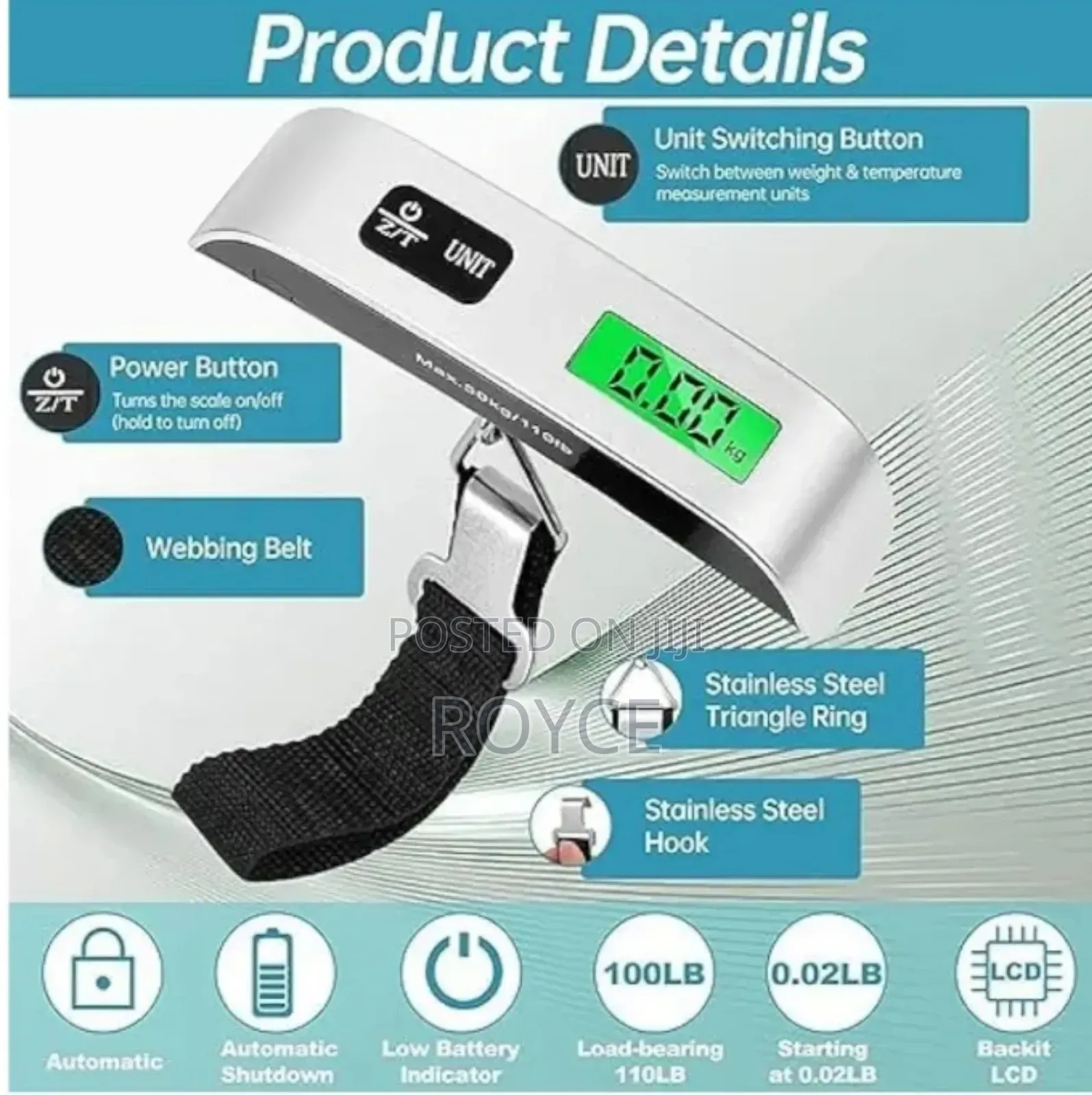 Portable Digital Luggage Weighing Scale