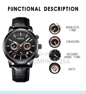 Binbond 61226 Durable Leather Straps. Chronograph Casual Watch
