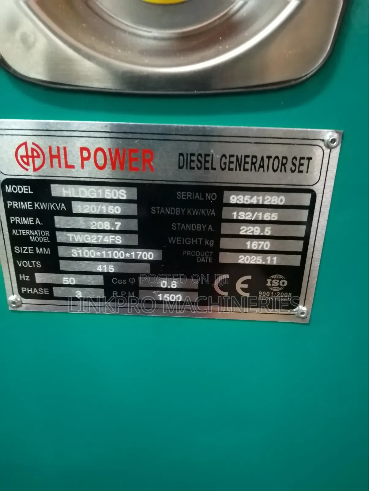 150kva Hl Power Diesel Generator