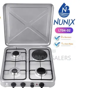 Nunix 4 Burner Table Top Cooker Gas + Electric Plate
