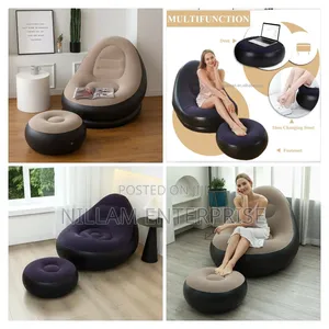 Inflatable Deluxe Lounge Seat With Foot Rest Free Pump