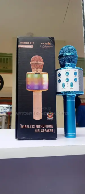 Portable Ws-858l Wireless Karaoke Microphone With Led Lights