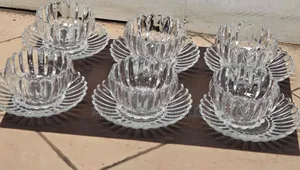 12 PCS Crystal Glass Mug and Soucer.