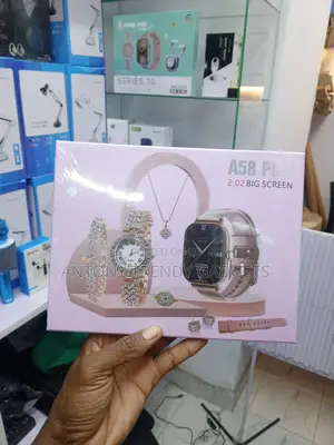 A58 Plus Full-touch Smartwatch With Watch, Ring & Necklace