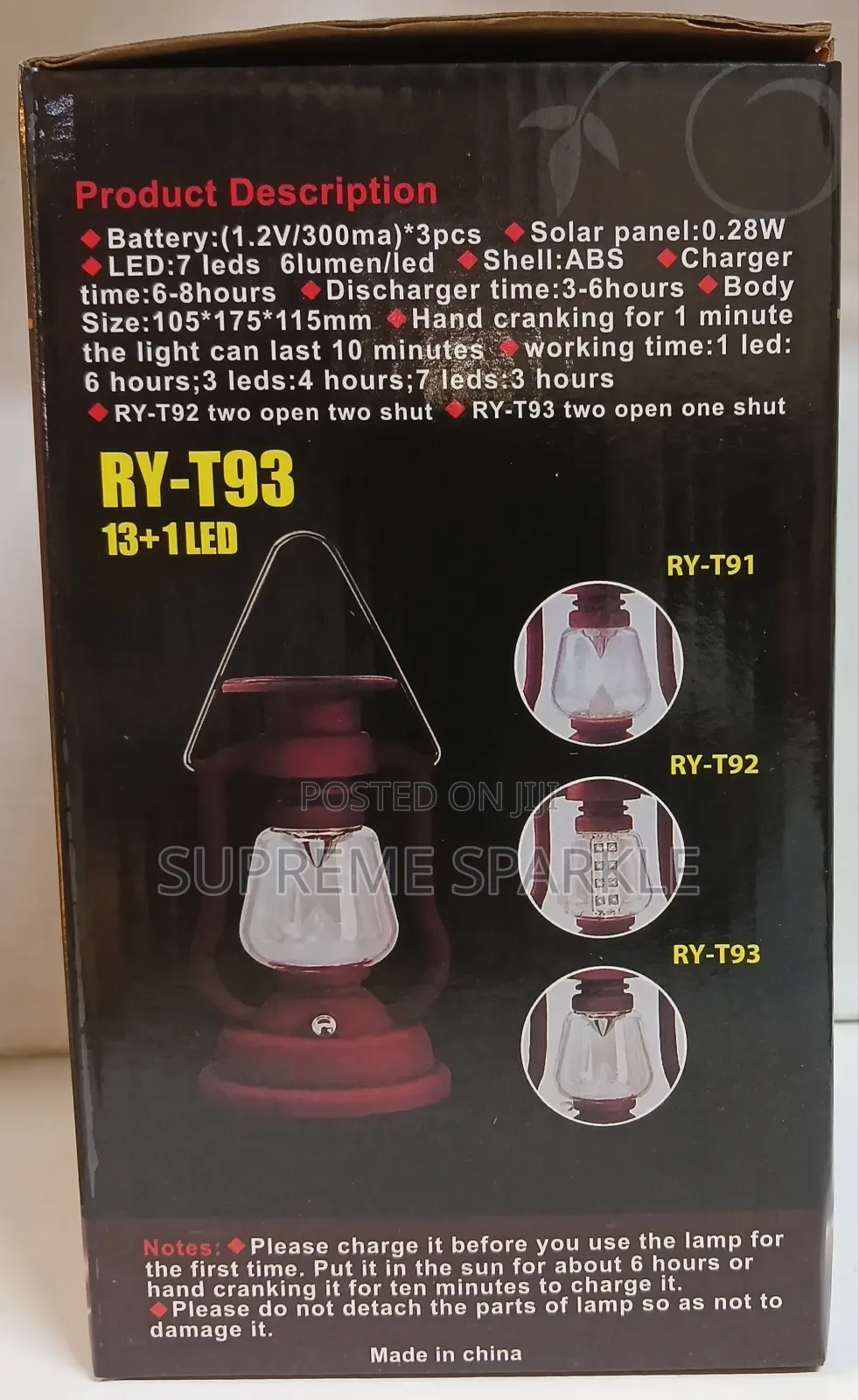 Ry-T91 Solar and Hand Crank Lamp,