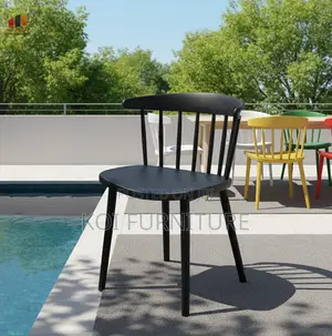 Office Chair : Black Plastic Nordic Dining Chair