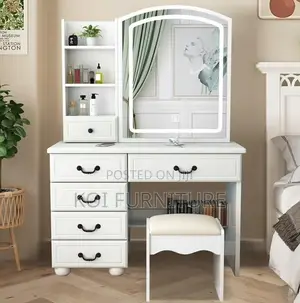Vanity Set : Modern Vanity Dressing Table With Led Lighting