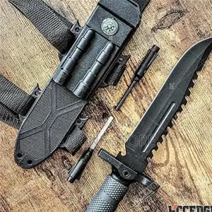Sharp Kitchen or Camping Knife With Saw Sheath.