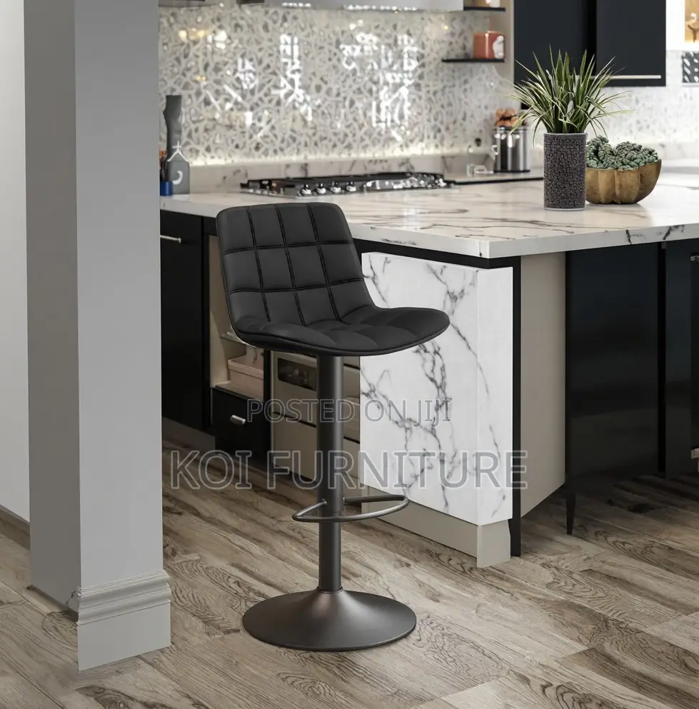 Barstool : Adjustable Swivel Barstool -Leather and Adjustable