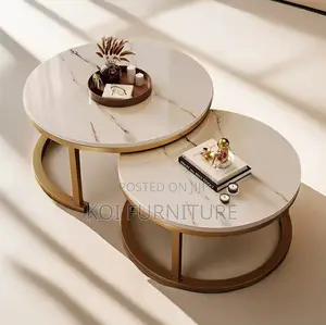 Coffee Table : 2 Round Nesting Coffee Tables