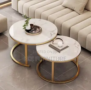 Coffee Table : 2 Round Nesting Coffee Tables