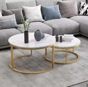 Coffee Table : 2 Round Nesting Coffee Tables
