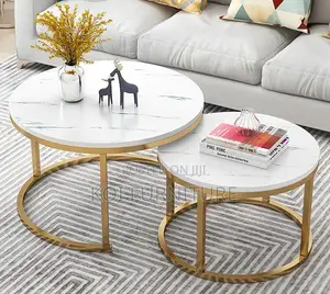 Coffee Table : 2 Round Nesting Coffee Tables