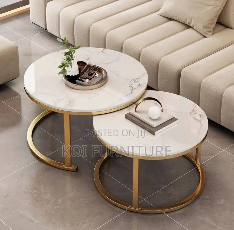 Coffee Table : 2 Round Nesting Coffee Tables