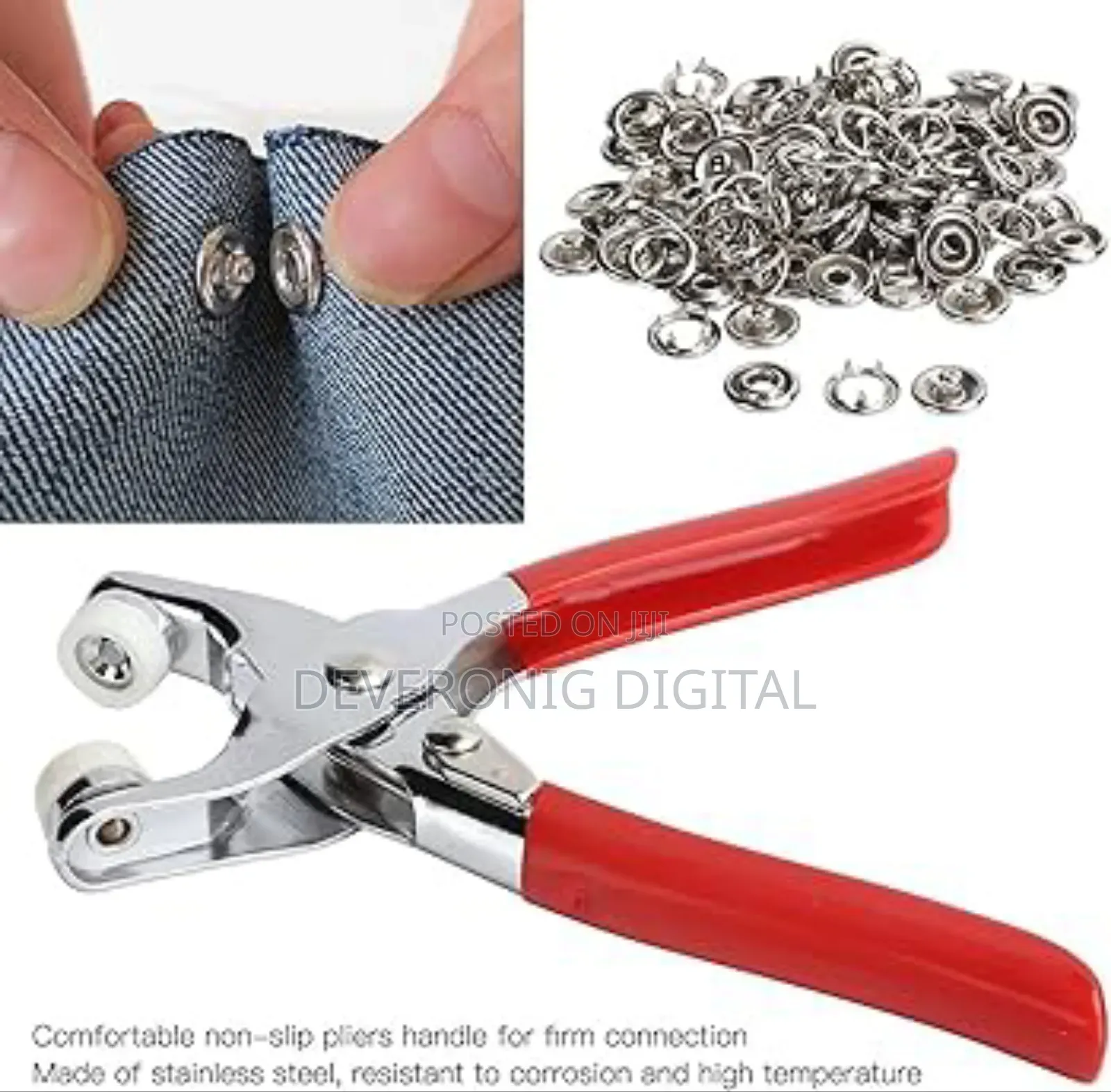 Metallic Snup Button Pliers + 100pc Button Est