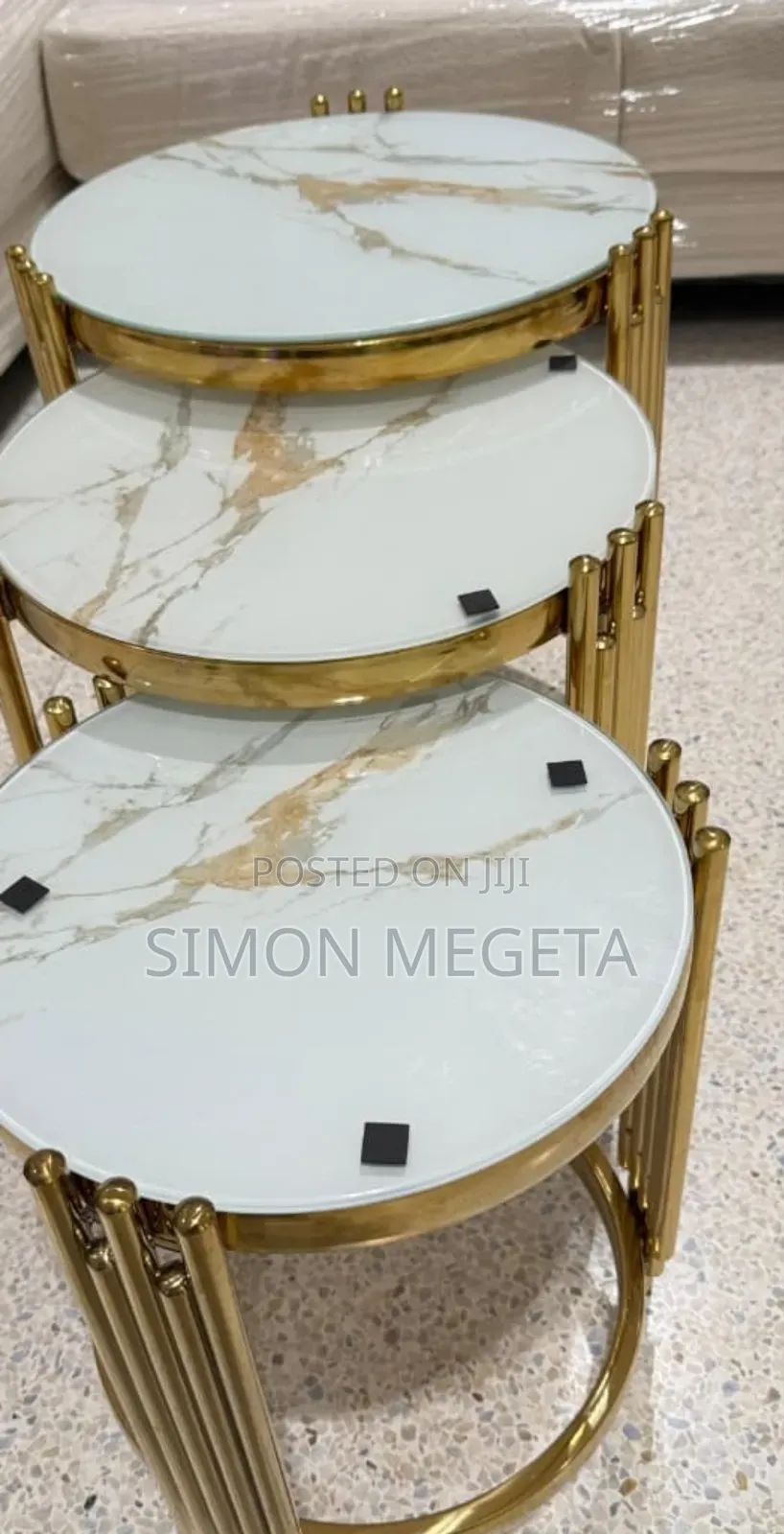 3-in-1 Executive Table – Pure Marble Top
