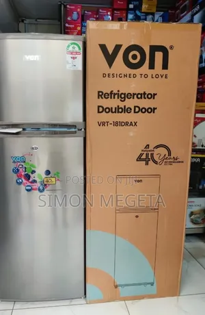 Von VRT-181drax Double Door Refrigerator – 181 Litres