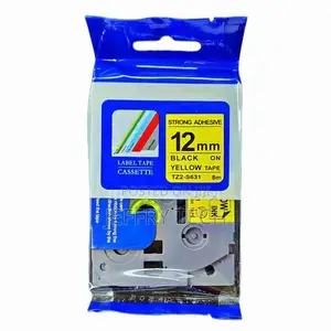 Brother 12mm X 8m Black on Yellow Labeling Tape Cassette Compatible (T
