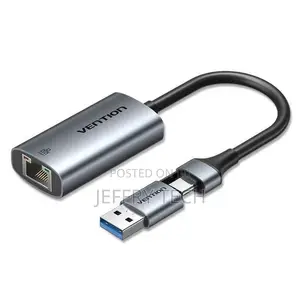 Vention 2 in 1 Usb-C/Usb-a to Gigabit Rj45 Female Ethernet Adapter –