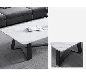 Coffee Tables: Modern Marble Coffee Table With Metal Base