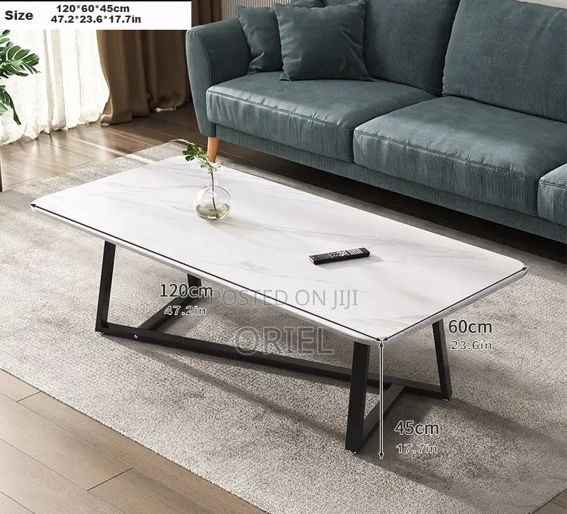 Coffee Tables: Modern Marble Coffee Table With Metal Base