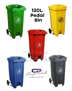 Large Pedal Bin With Wheels 120 Litres.