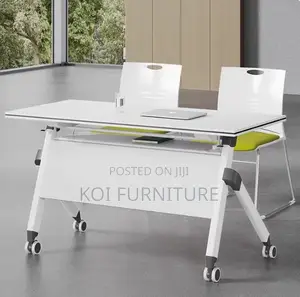 Office Table : Modern Mobile Folding Training and Conference Table,