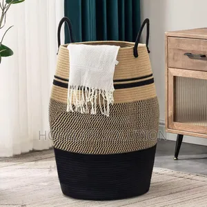 Large 65l Cotton Rope/ Decorative Woven Basket