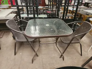 Foldable Square Outdoor Table and Rattan Chairs