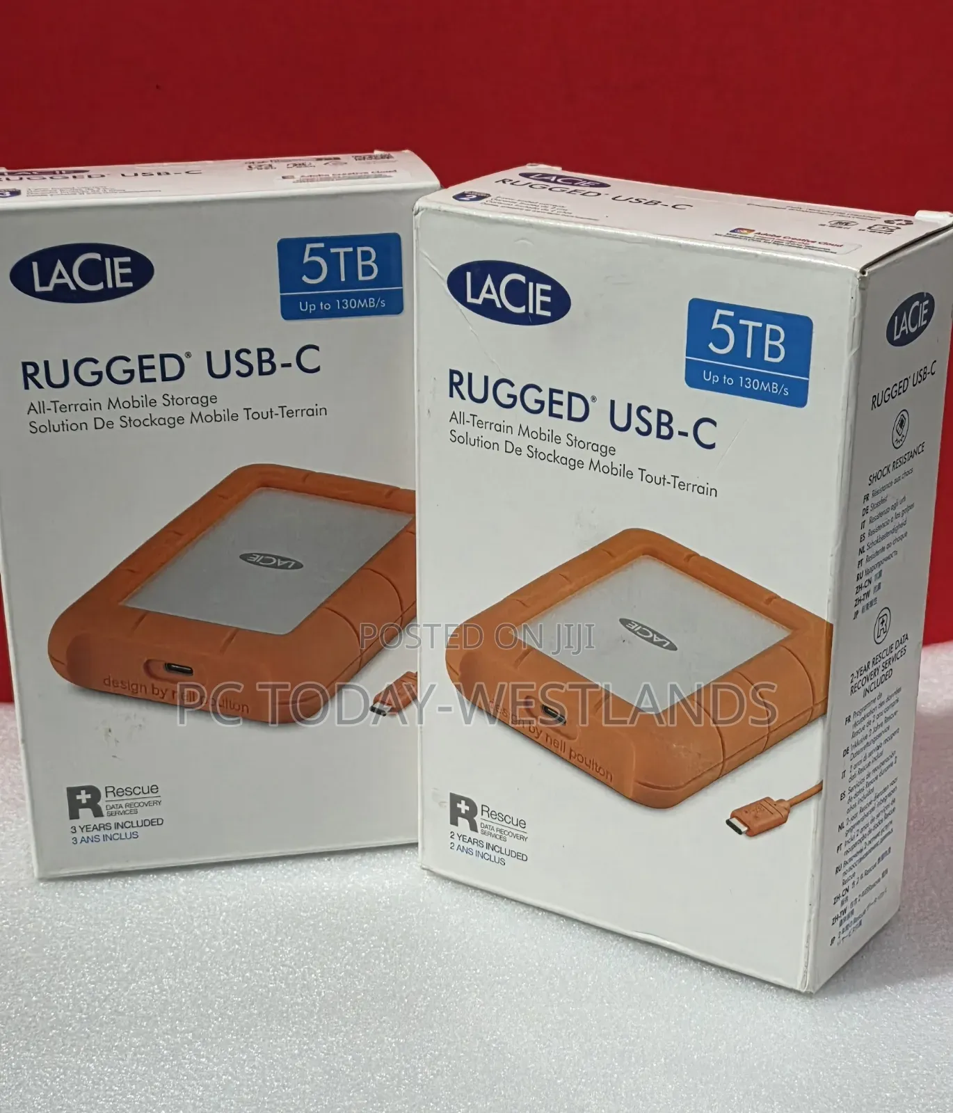 Lacie 5tb Rugged Usb 3.1 Gen 1 Type-C External Hard Drive
