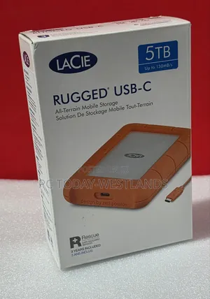 Lacie 5tb Rugged Usb 3.1 Gen 1 Type-C External Hard Drive
