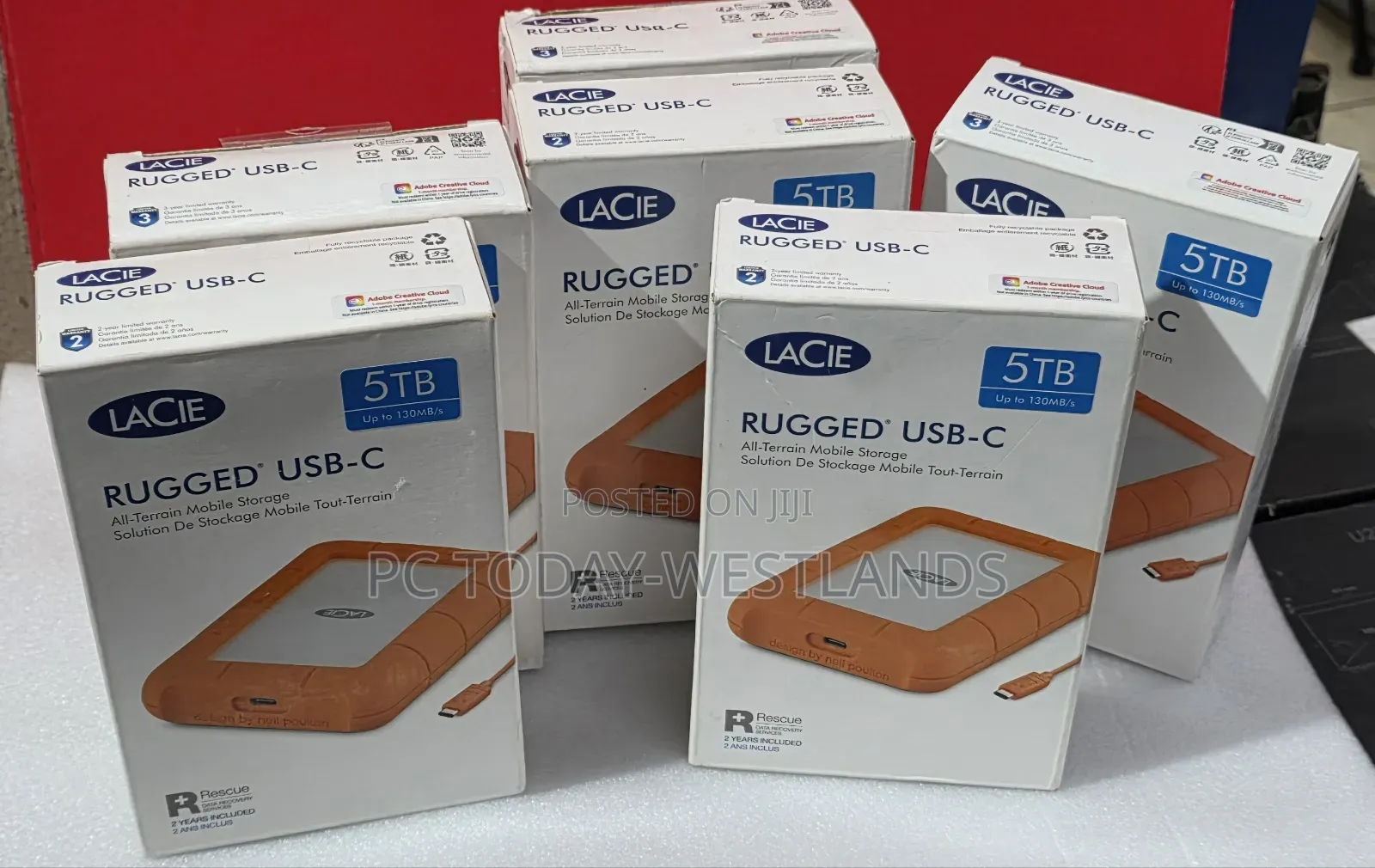 Lacie 5tb Rugged Usb 3.1 Gen 1 Type-C External Hard Drive