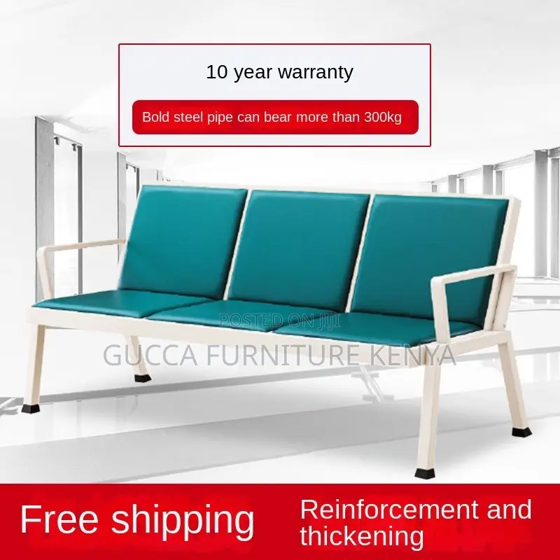 3-seater Padded Reception Waiting Bench