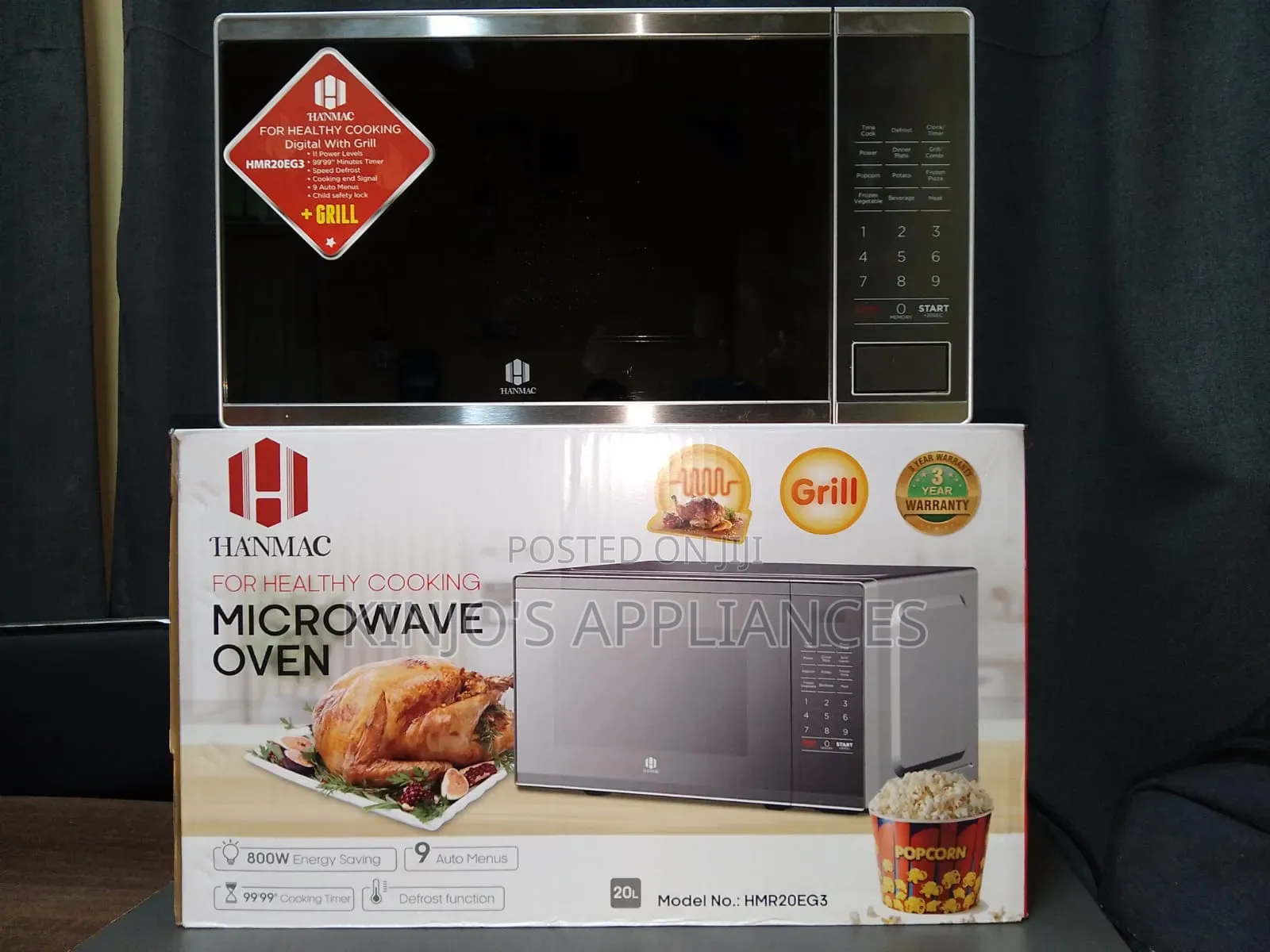 Silver Hanmac 20l Digital Plus Grill Microwave (3 Years Warranty)