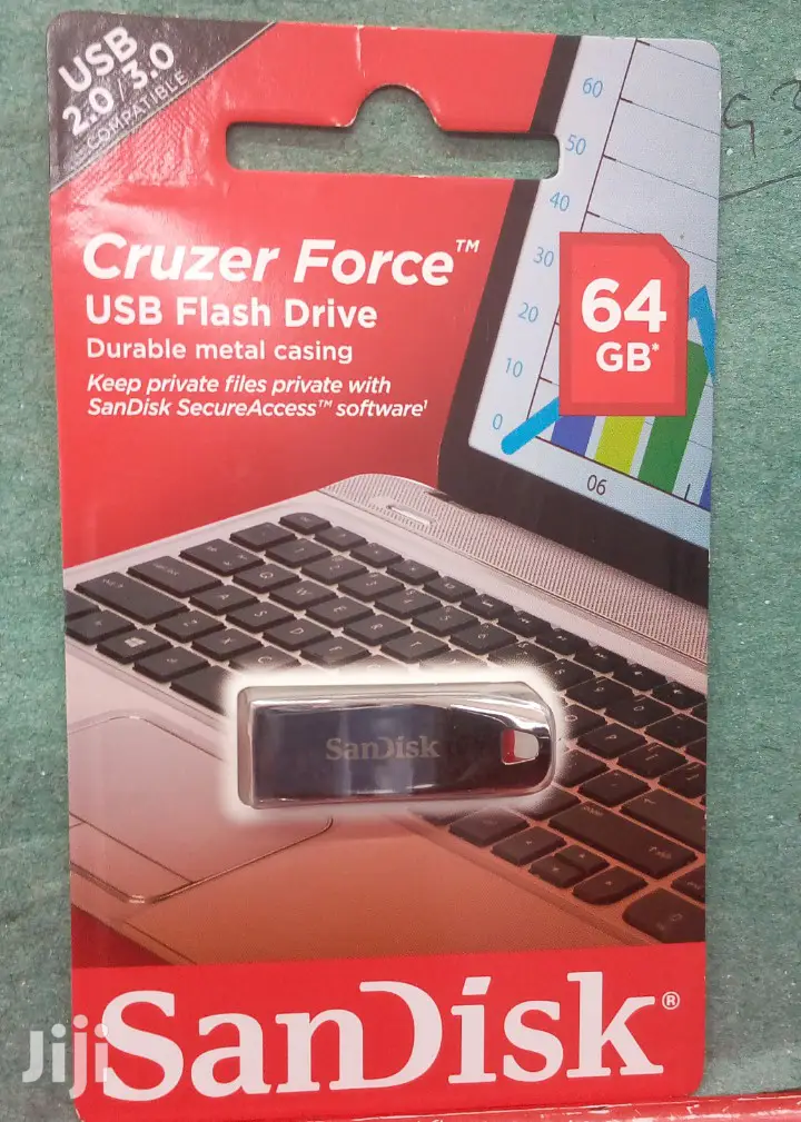 64gb Cruzer Force Metallic USB Flash Drive.