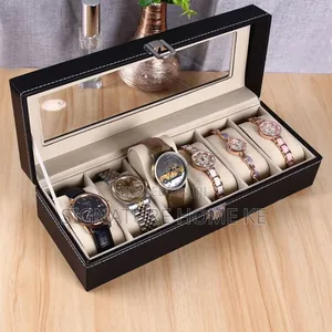 6pcs/ Slot Leather Watch Organizer