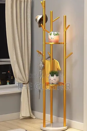 *Multifunctional Golden Coat Tree Stand*