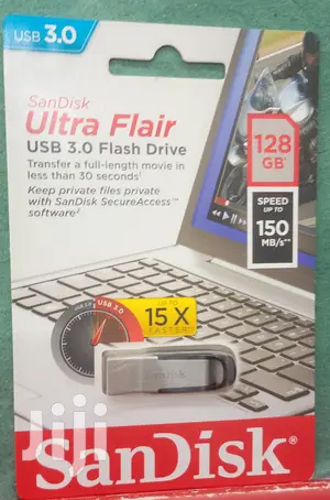 128gb Metalic Sandisk Ultra Flair USB 3•0 Flash Drive.