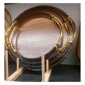3pcs Wooden Serving Trays With Handles 