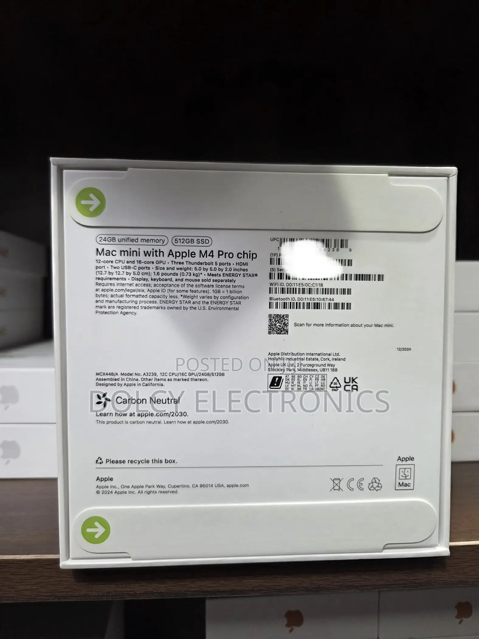 New Desktop Computer Apple Mac Mini M4 Pro 24GB Apple M4 Pro SSD 512GB