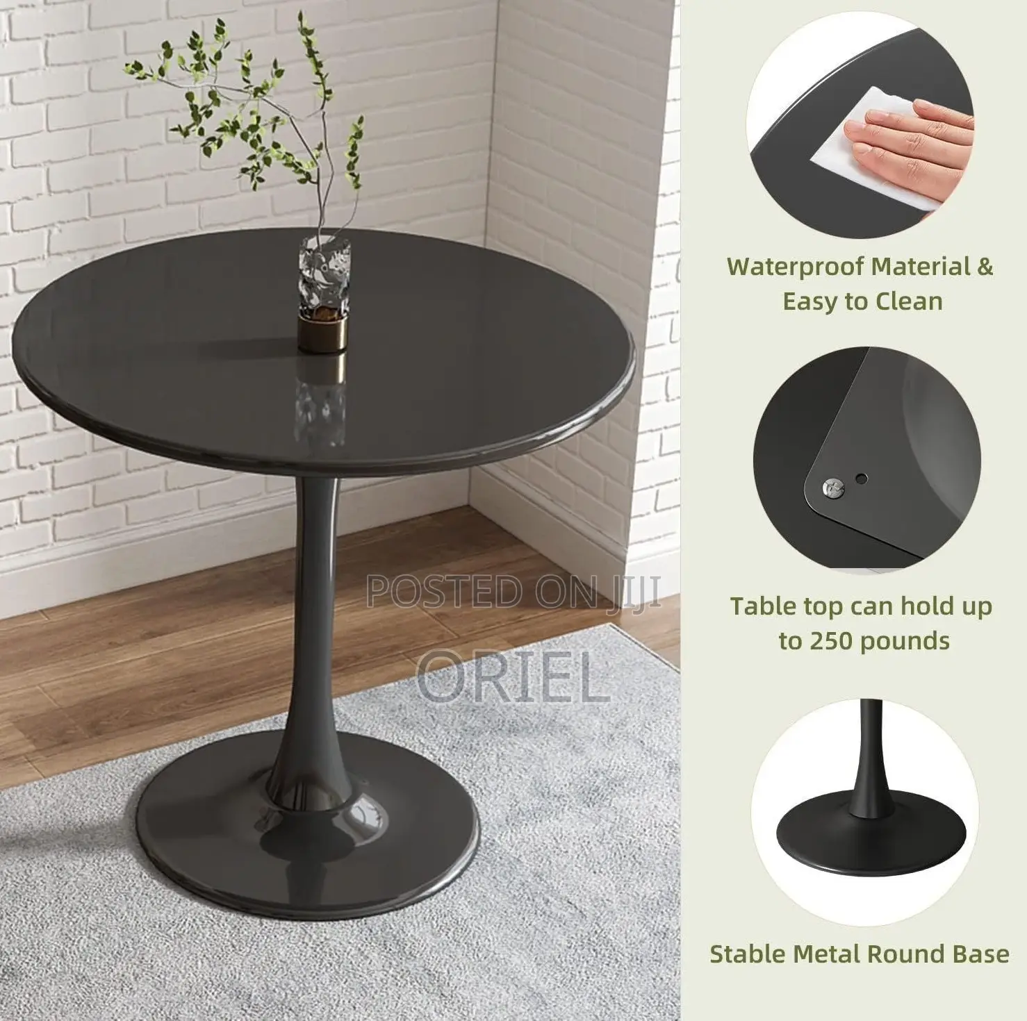 Dining Tables: Dual-Use Round Dining and Work Table