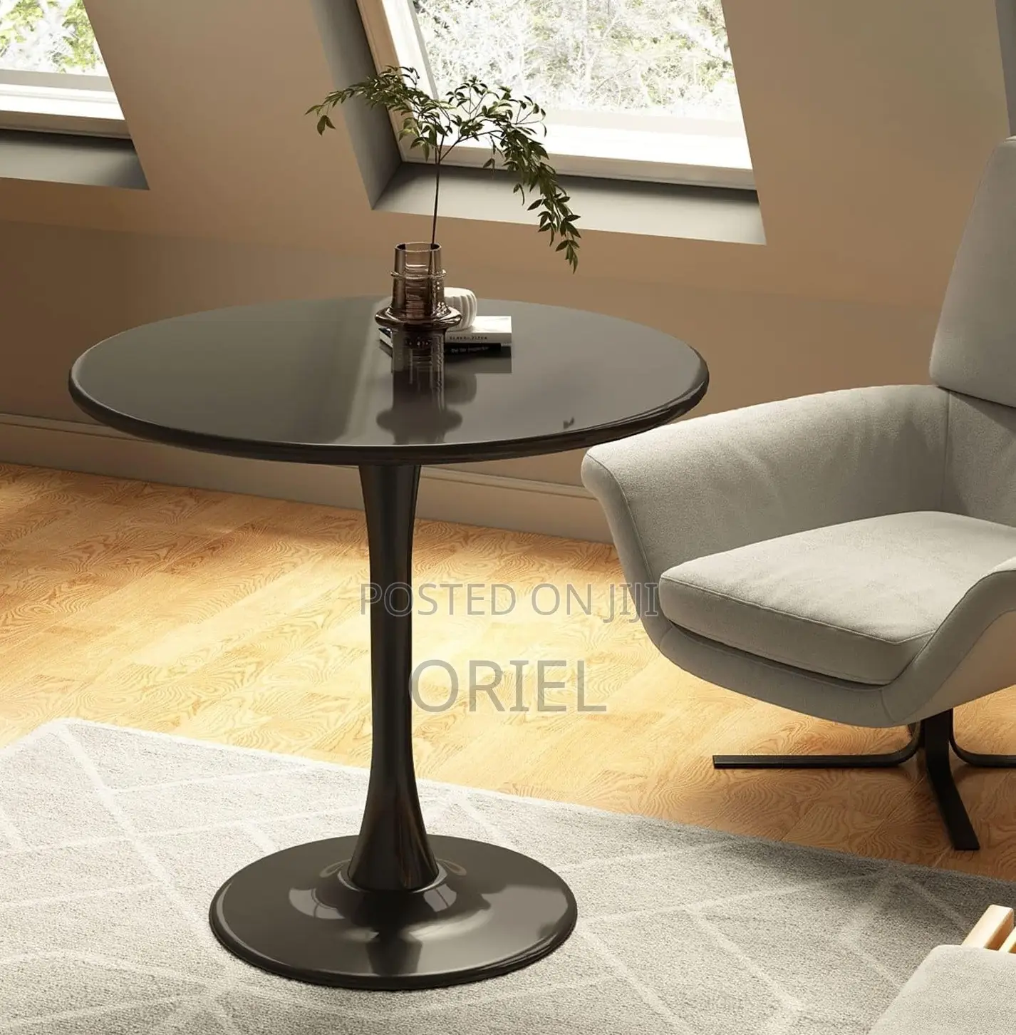 Dining Tables: Dual-Use Round Dining and Work Table