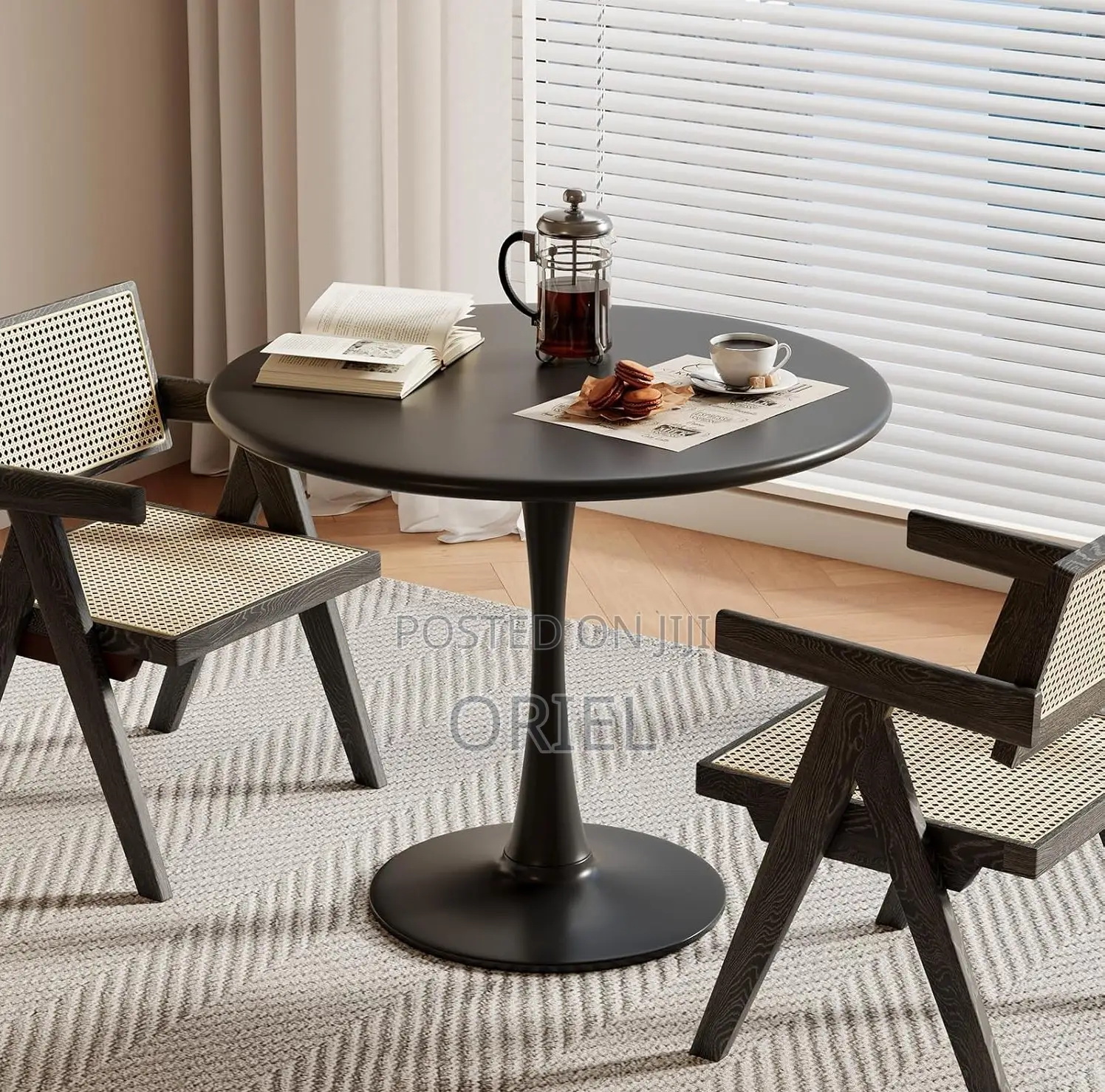 Dining Tables: Dual-Use Round Dining and Work Table